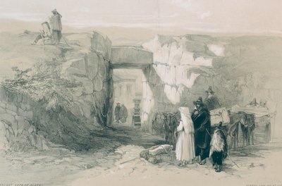 ローマとその周辺の景色：アラトリの古代のサイクロン門 作： Edward Lear