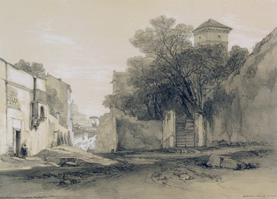ローマとその周辺の景色：ローマのポルタピンチャーナ通り 作： Edward Lear