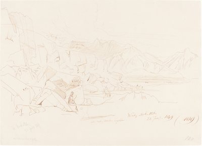 ワディ・マクタブ、1849 年。 作： Edward Lear