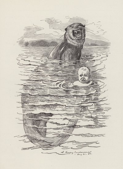 チャールズ・キングスレーの「The Water-Babies」のイラスト（彫刻）。 作： Edward Linley (after) Sambourne
