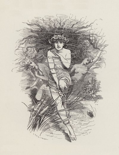 チャールズ・キングスレーの「The Water-Babies」のイラスト（彫刻）。 作： Edward Linley (after) Sambourne