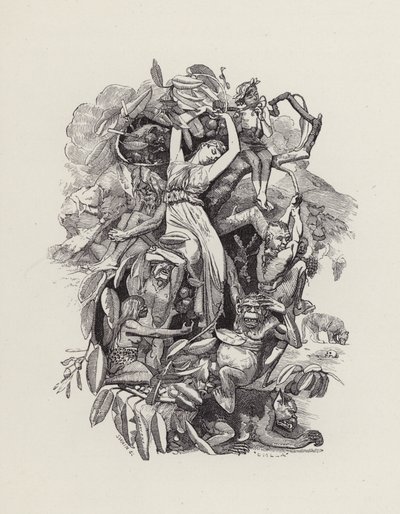 チャールズ・キングスレーの「The Water-Babies」のイラスト（彫刻）。 作： Edward Linley (after) Sambourne