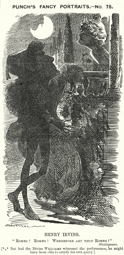 パンチの漫画。ヘンリー・アーヴィング（イギリスの俳優）（彫刻 作： Edward Linley (after) Sambourne