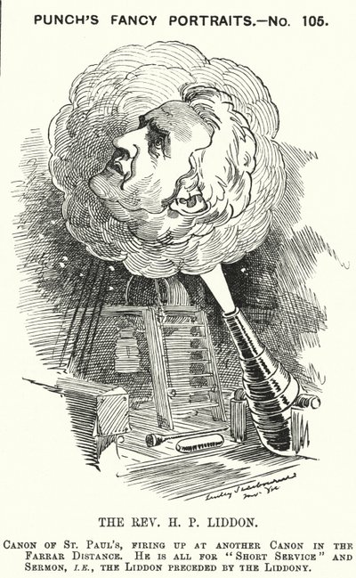 パンチの漫画。ヘンリー・リドン（イギリスの神学者）（彫刻 作： Edward Linley (after) Sambourne