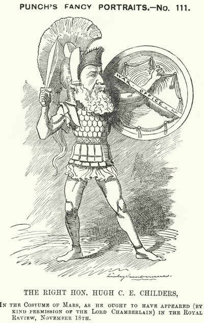 パンチの漫画。Hugh Childers, England Liberal politician (England, engraving) 作： Edward Linley (after) Sambourne