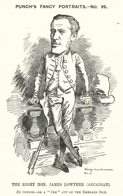パンチ・カートゥーンジェームズ・ローサー（英国保守党の政治家、スポーツマン）（彫刻 作： Edward Linley (after) Sambourne