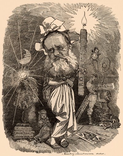 小説家ウィルキー・コリンズ（1824-1889）の漫画 作： Edward Linley Sambourne