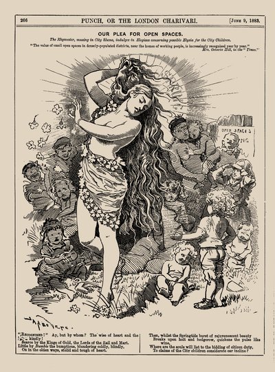 オープン スペースに関する私たちの嘆願。 パンチ、1883 年 6 月、1883 年。 作： Edward Linley Sambourne