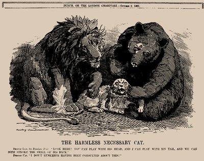 無害な必要な猫。 パンチ、1907 年 10 月 2 日、1907 年。 作： Edward Linley Sambourne