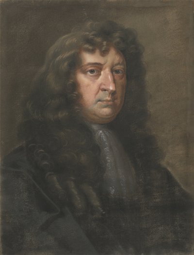 サミュエル・バトラー（1612-80）、フディブラスの作者（紙にパステル） 作： Edward Lutterell