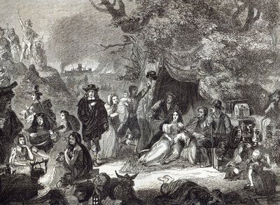 1666年のロンドン大火のハイゲートフィールズ 作： Edward Matthew Ward