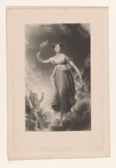 天使と露の滴る枝を持つ女性 露の枝 (オブジェクトのタイトル) 作： Edward McInnes