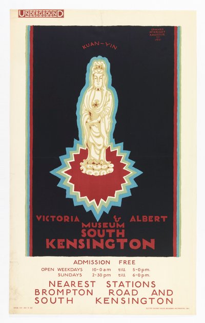 ロンドン地下鉄のポスター（Victoria and Albert Musuem）、1921年 作： Edward McKnight Kauffer
