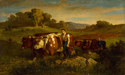 牛を連れた牧夫、1869 年。 作： Edward Mitchell Bannister
