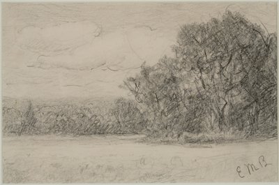 風景（＃１） ｃ． 1880年代（紙にグラファイト） 作： Edward Mitchell Bannister