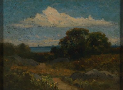 風景（湖畔の木々や岩） 作： Edward Mitchell Bannister