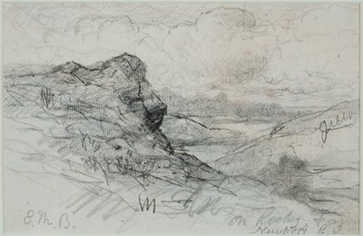 ニューポート、ロードアイランド (#13B) c. 1880年代（紙にグラファイト） 作： Edward Mitchell Bannister