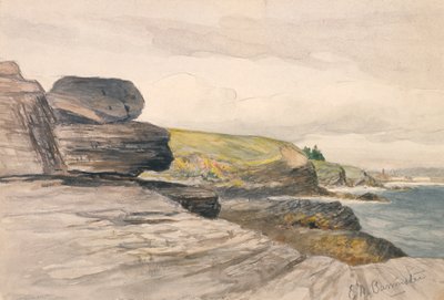 ニューポート シーン、カリフォルニア州。 1880～1889年。 作： Edward Mitchell Bannister