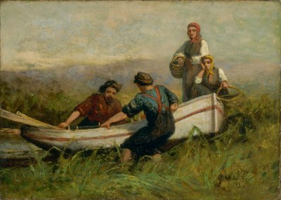 ボート付近の人々 作： Edward Mitchell Bannister