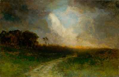 無題（風景、馬に乗った男） 作： Edward Mitchell Bannister