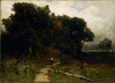 無題（風景、小道の木こり） 作： Edward Mitchell Bannister