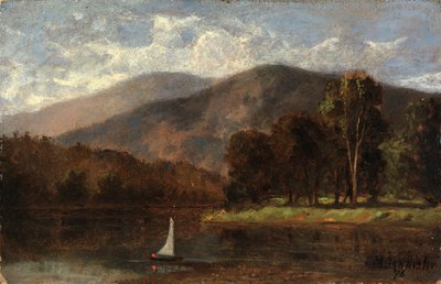 無題（川に浮かぶヨット） 作： Edward Mitchell Bannister