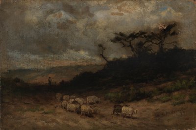 無題（羊を連れた羊飼い） 作： Edward Mitchell Bannister