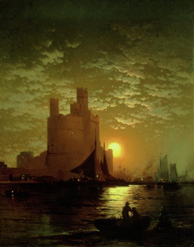 月明かりに照らされたシーン 作： Edward Moran