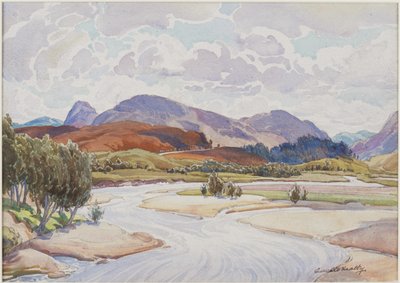 スペイで（紙に鉛筆と水彩） 作： Edward Mossforth Neatby