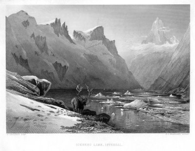 氷山湖、ノルウェー、イズダール、19世紀半ばから後半。 作： Edward Paxman Brandard