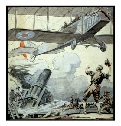 エドワード・ペンフィールドによる飛行機、大砲銃、そして兵士たち 作： Edward Penfield
