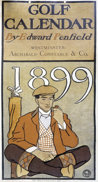 カレンダー「エドワード・ペンフィールドの「ゴルフカレンダー 作： Edward Penfield