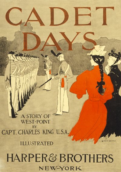 Cadet Days の表紙、Capt. Charles King U.S.A.、パブ。 ニューヨーク、1894年。 作： Edward Penfield