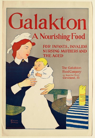 Galakton-Werbung, Krankenschwester füttert ein Baby 作： エドワード・ペンフィールド