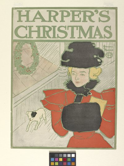 ハーパーのクリスマス（カラーリトグラフ） 作： Edward Penfield