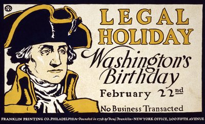 法定休日、ワシントン誕生日、2月22日。取引なし、パブ。 1890年代 作： エドワード・ペンフィールド