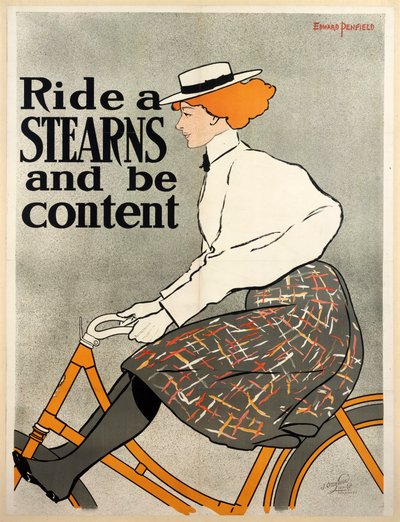 スターンズに乗って満足、c1896 カラー リソ。 作： Edward Penfield