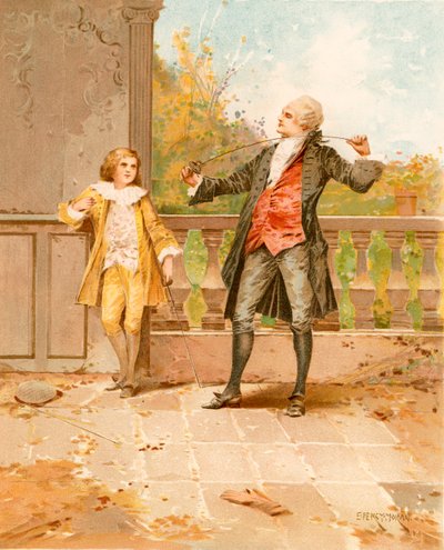 フェンシングのレッスン 作： Edward Percy Moran