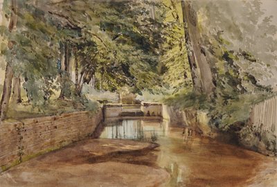 半干上がった川床のある川のシーン 作： Edward Pretty