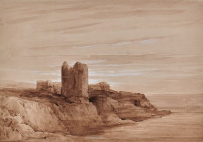 崖の上の塔の海景 作： Edward Pretty