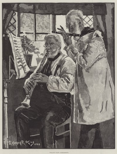 村はリハーサルを待つ 作： Edward R. King
