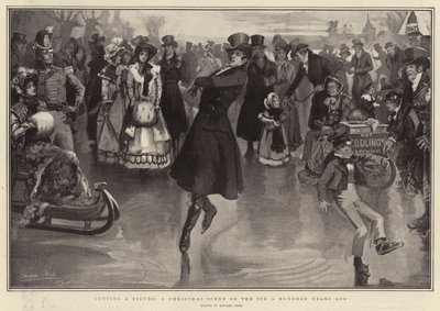 100年前の氷の上のクリスマスシーン 作： Edward Read