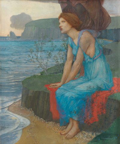 ナクソス島のアリアドネ（キャンバス上のテンペラ） 作： Edward Reginald Frampton