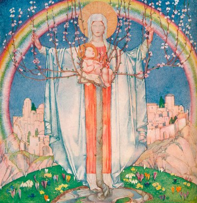 約束の聖母、c1890-1914、1914 作： Edward Reginald Frampton