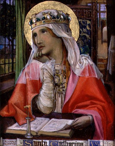 聖カタリナ」1900年頃（パネルに油彩） 作： Edward Reginald Frampton