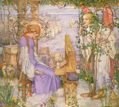 聖セシリー、1904年頃 作： Edward Reginald Frampton