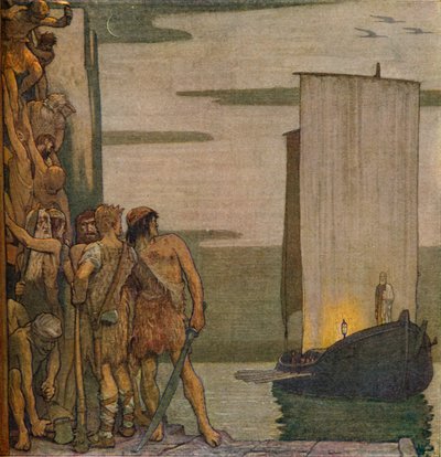 アイルランドの聖パトリックの着陸、c1912、1914 作： Edward Reginald Frampton