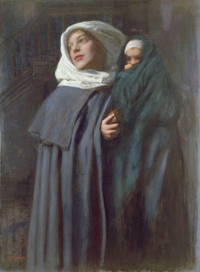 母と子（トイレ） 作： Edward Robert Hughes
