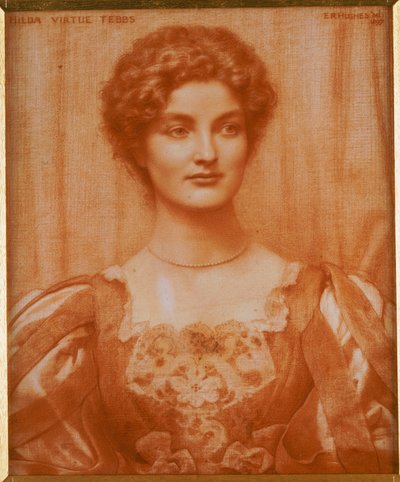 ヒルダ・バーチュー・テブスの肖像、1897 作： Edward Robert Hughes