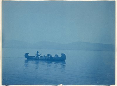 湖を渡る-クテナイ 作： Edward S. Curtis